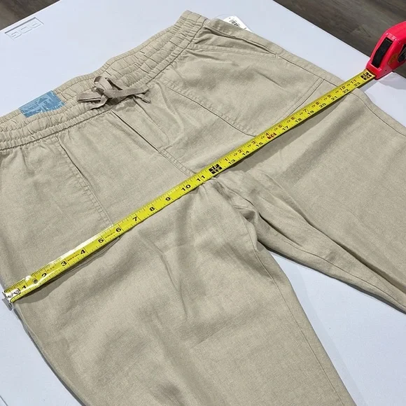 Old Navy women’s size large linen rayon Capri pants beige NEW - Picture 13 of 16